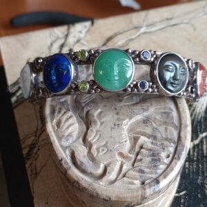 Goddess Multi Stone Cuff Bracelet